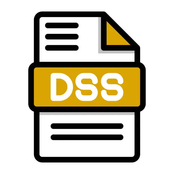 Vector illustration of Dss file icon. flat audio file, icons format symbols. Vector illustration. can be used for website interfaces, mobile applications and software