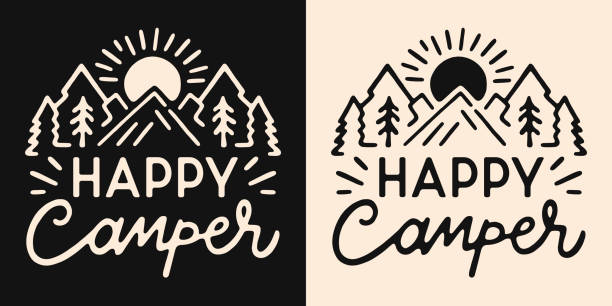 Happy Camper T Shirt With Trees Mountain And Sun Happy Camper T Shirt With Trees Mountain And Sun