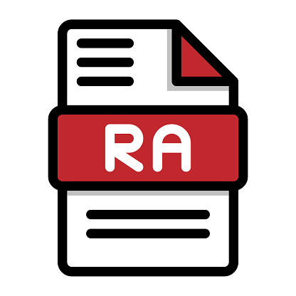 Ra file icon. flat audio file, icons format symbols. Vector illustration. can be used for website interfaces, mobile applications and software
