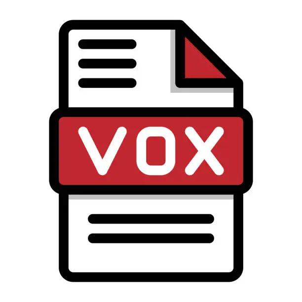 Vector illustration of Vox file icon. flat audio file, icons format symbols. Vector illustration. can be used for website interfaces, mobile applications and software