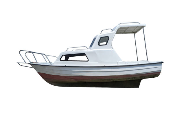 istock White motor boat full body side view isolated 2119409046