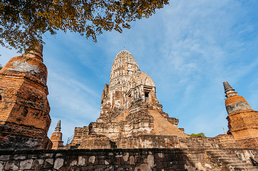 Wat Ratchaburana in Ayutthaya historical park in Ayutthaya in Thailand.