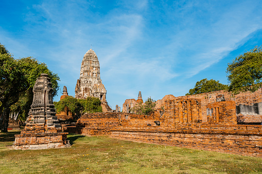 Wat Ratchaburana in Ayutthaya historical park in Ayutthaya in Thailand.