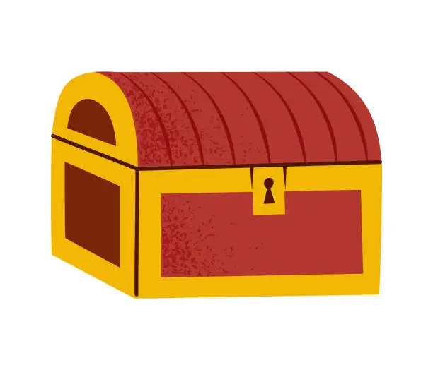 Vector illustration of Simple treasure chest with textured details