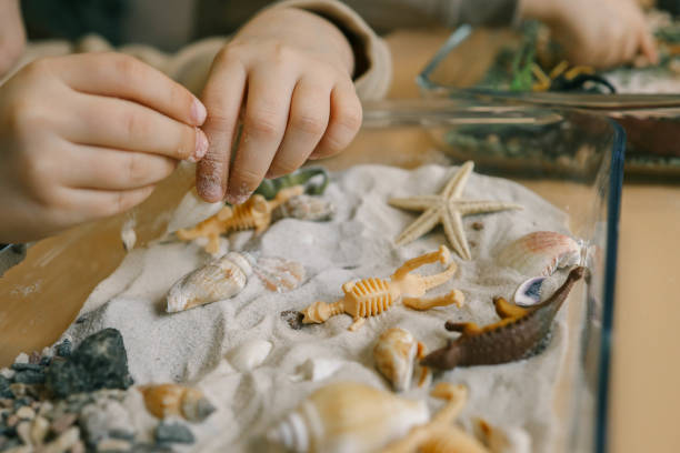 istock Sensory activity of a child, idea for an activity, top view 2119585091