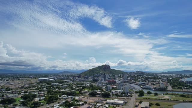 Aerial footage of Townsville Queensland Australia