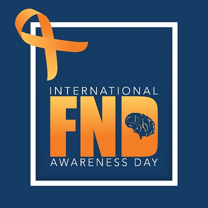 FND (functional neurological disorders) Awareness Day vector illustration. Brain and ribbon banner. use to background, banner, placard, card, and poster design template with text inscription