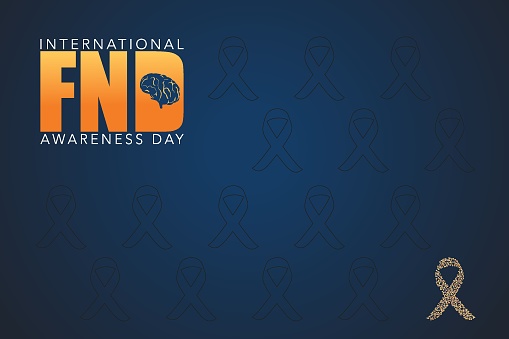 FND (functional neurological disorders) Awareness Day vector illustration. Brain and ribbon banner. use to background, banner, placard, card, and poster design template with text inscription