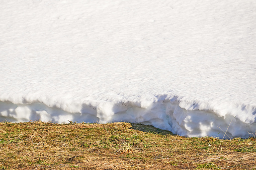 Ice covered with snow. Winter. Web banner.