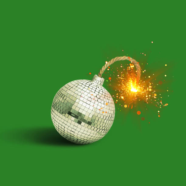 An old fashioned bomb with a burning wick. 3D rendering with raytraced textures and HDRI lighting.