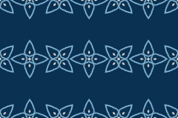 istock Traditional Ethnic ikat motif fabric pattern geometric style.African Ikat embroidery Ethnic oriental pattern blue background wallpaper. Abstract,vector,illustration.Texture,frame,decoration. 2119773869