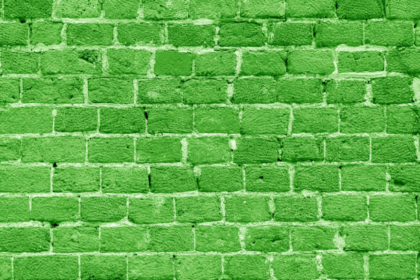 Green brick building wall. Interior of a modern loft. Background for design