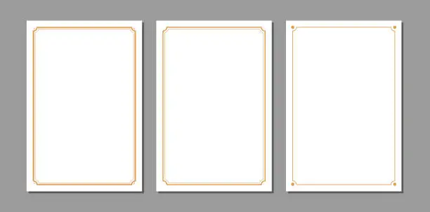 Vector illustration of Elegant framed set illustration with simple rounded corners. (Line width can be changed.)