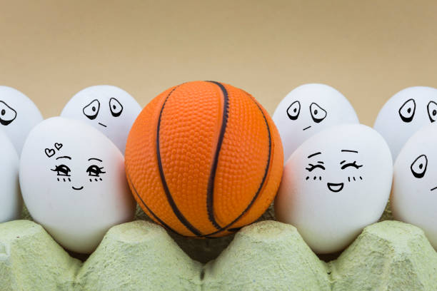 two eggs is affectionately regarded a basketball ball