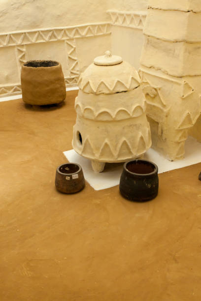 istock A white and brown pottery oven sits on a brown floor 2119885825
