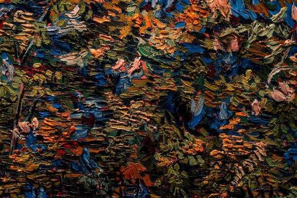 Textured strokes of oil paint. High quality photo