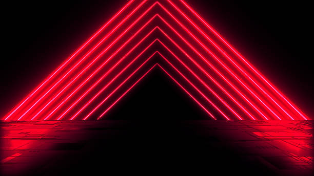 istock Fire loop animation. Wet asphalt, night view. Fiery reflection on the concrete floor. Night empty stage, studio. Dark abstract background. 3d rendering. 2119953588