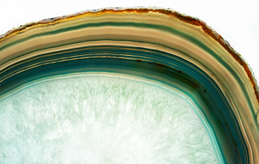 Close up macro photograph of blue sapphire gem stone.