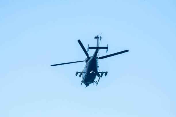 istock Helicopter flying away 2120015035