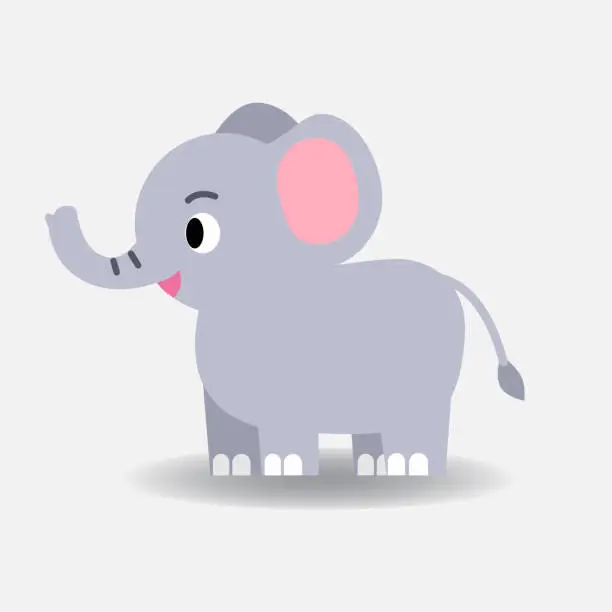 Vector illustration of Baby Elephant cartoon