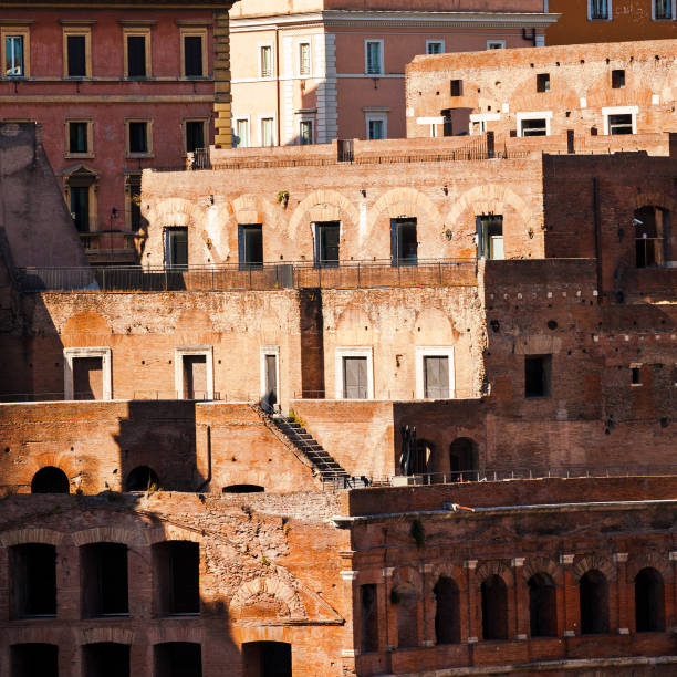 Various buildings full frame in the city of Rome the capital of Italy.