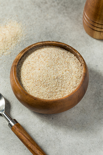 Organic Raw Milled Wheat Farina Grain in a Bowl