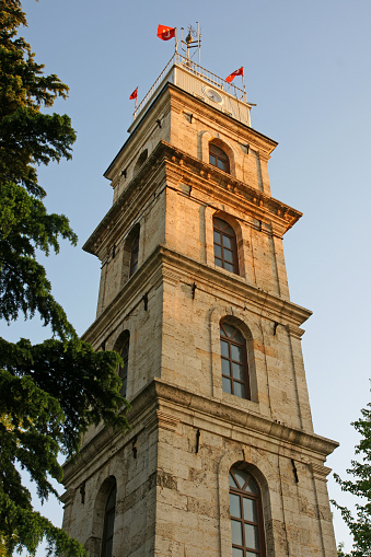 Located in Bursa, Turkey, Tophane Clock Tower was built in 1905.