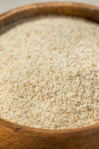 Organic Raw Milled Wheat Farina Grain in a Bowl