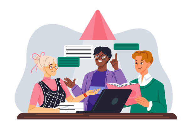 3,300+ Studying Together Library Stock Illustrations, Royalty-Free ...