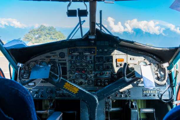 Very old vintage airplane of Nepal Airlines De Havilland Canada DHC-6 Twin Otter Kathmandu, Nepal - October 20, 2023: Very old vintage airplane of Nepal Airlines De Havilland Canada DHC-6 Twin Otter de havilland dhc 6 twin otter stock pictures, royalty-free photos & images