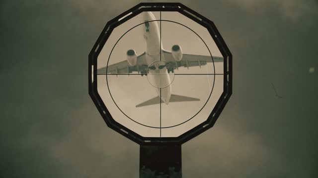 Telescopic View Aiming Airplane Vintage Style