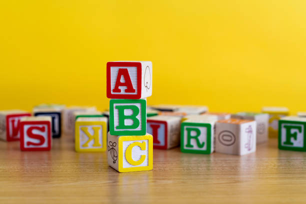 Wooden blocks with letters ABC