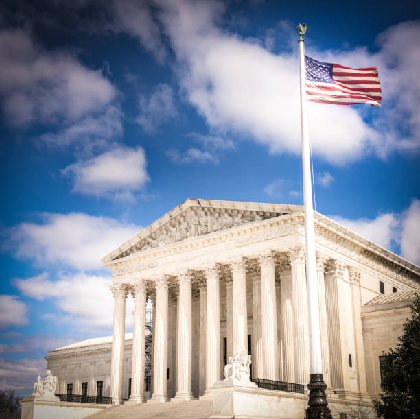 istock US Flag and Supreme Court 2120343216