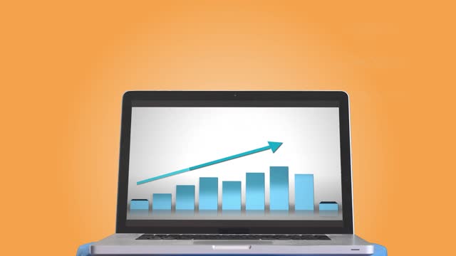 Laptop Screen Shows Business Success Graph