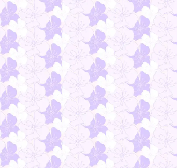 Vector illustration of Pastel Purple Floral Pattern Background