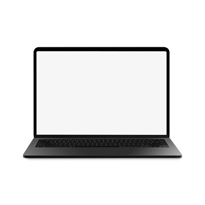 An image of a laptop isolated on a white background