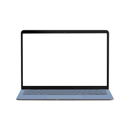 A blank screen digital tablet with computer keyboard (Clipping path) on the white background