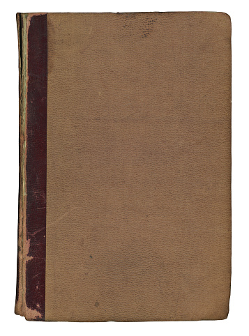 Antique brown hardcover book.