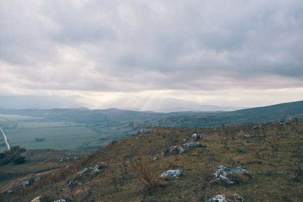 nature mountains clouds travel landscape fresh air. High quality photo