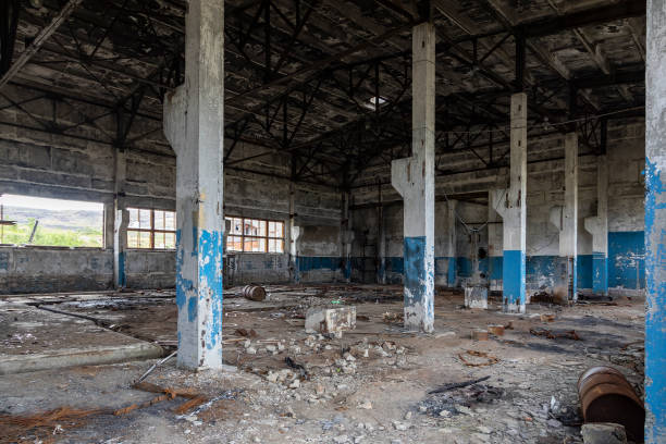 istock Russia. Kola Superdeep Borehole, destroyed buildings 2120436821