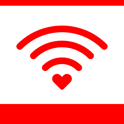 Wireless icon with heart shape