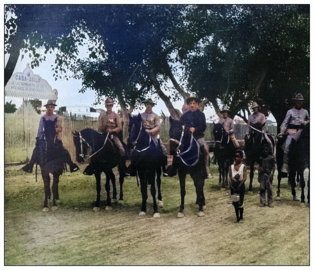 istock Antique black and white photograph: American Cavalry in Matanzas, Cuba 2120508850
