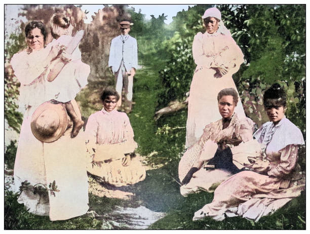 istock Antique black and white photograph: Puerto Rican women 2120603536