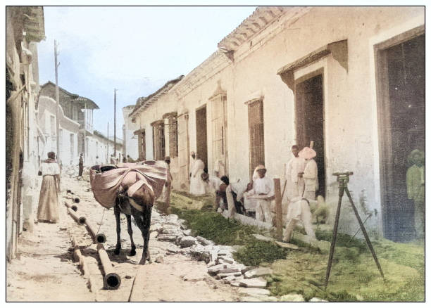 istock Antique black and white photograph: Santiago de Cuba 2120618710