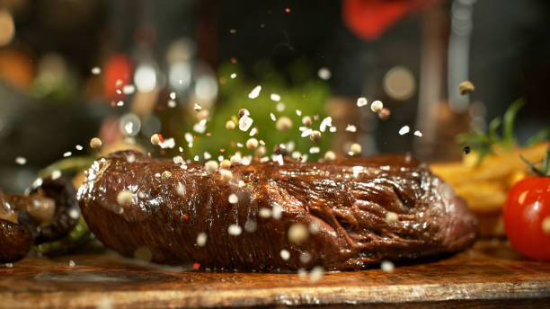 istock Tasty beef steak in kitchen 2120658157