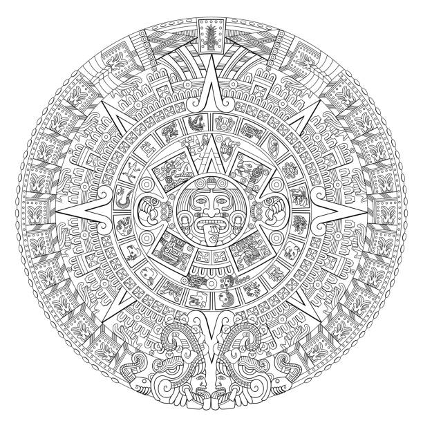 istock Aztec Sun Stone with the solar deity Tonatiuh and year of the Fifth Sun 2120677258