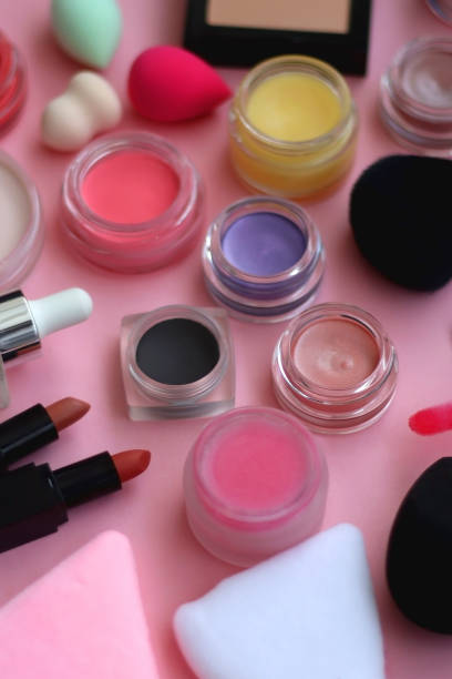 istock Various Beauty Products on Pink Background 2120701074