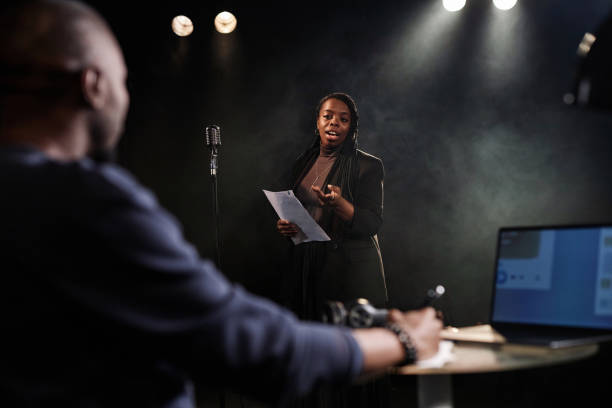 istock Woman Performing on Stage For Director 2120719939