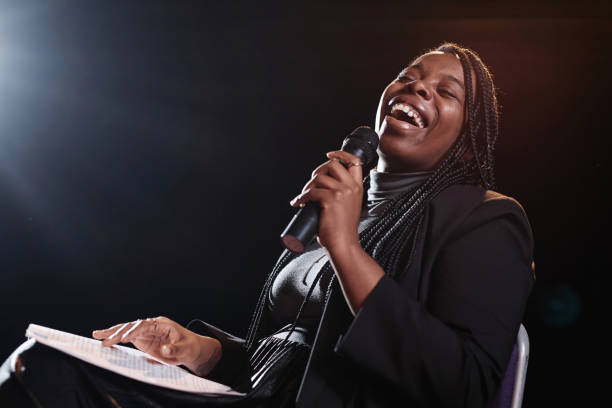 Black Woman Laughing on Stage