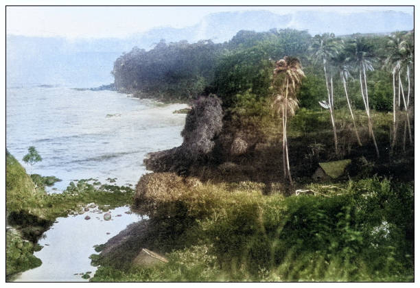 istock Antique black and white photograph: Mahaku point, Hawaii 2120724963